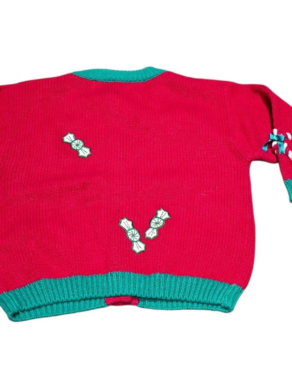 Vintage Organically Grown Kids Ugly Christmas Sweater Cardigan 3T Gingerbread Ho